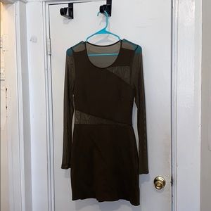 Transparent dark green dress